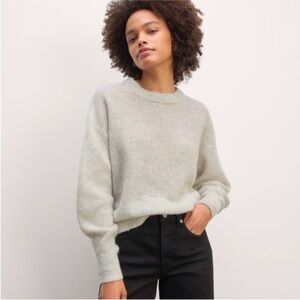 Everlane Cocoon Crew in Alpaca Sweater XS Light Gray